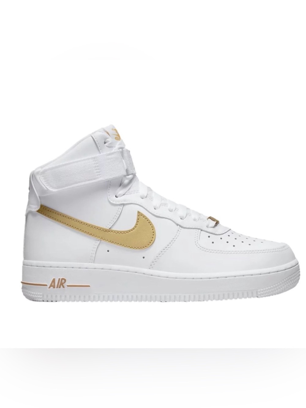 Nike Air Force 1 High ’07 White Metallic Gold Sneakers | DD9624-103 | Like New